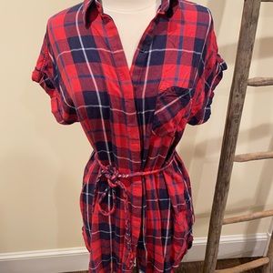 Rails plaid flannel shirt dress
